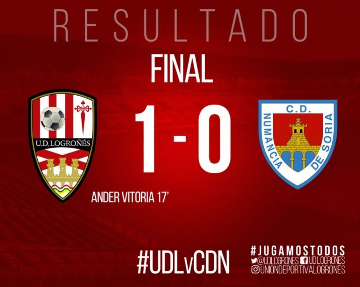 El Logroñés se impuso al Numancia en Las Gaunas. UD Logroñés. 