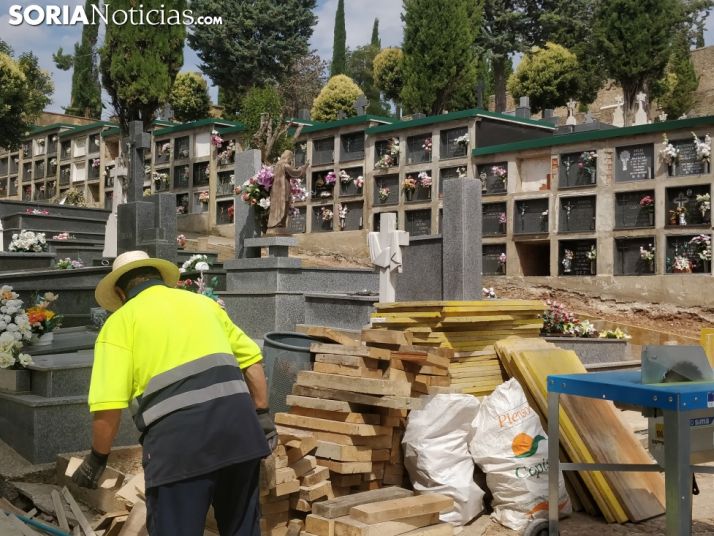 Obras en el cemenerio de Soria. SN