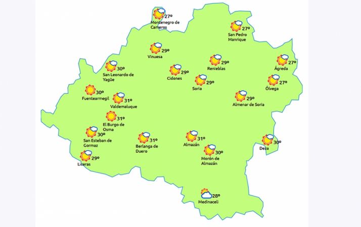 Previsión a las 15.00 horas. /eltiempo.es
