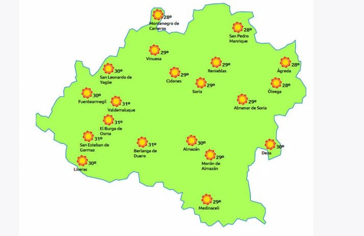 Previsión a las 14:00 horas. /eltiempo.es