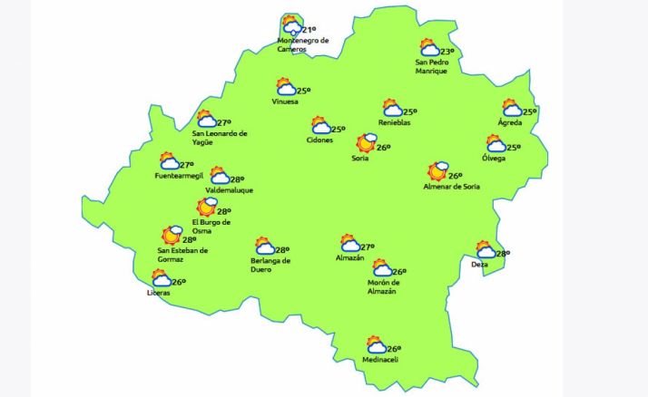 Mapa a las 15:00 horas. /eltiempo.es