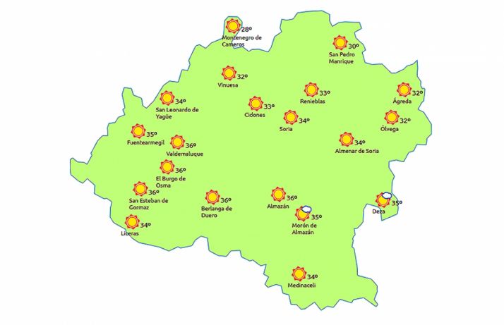 Previsión a las 15:00 horas. /eltiempo.es