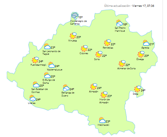Notable descenso térmico en las máximas