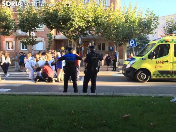 Momento del accidente en Nicolás Rabal.