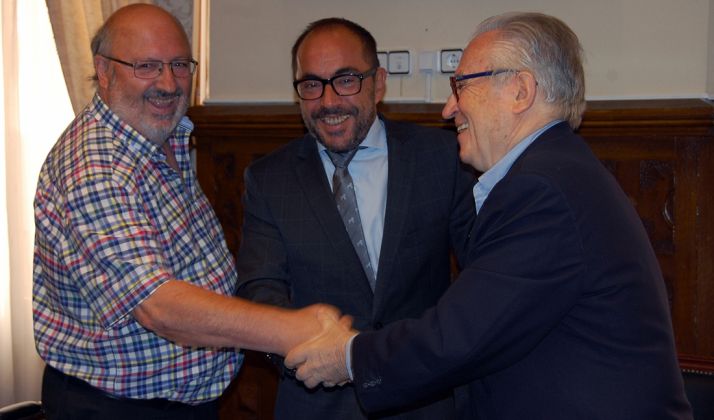 Amancio Martínez (izda.), Luis Rey y Agustín Escolano. /Dip.