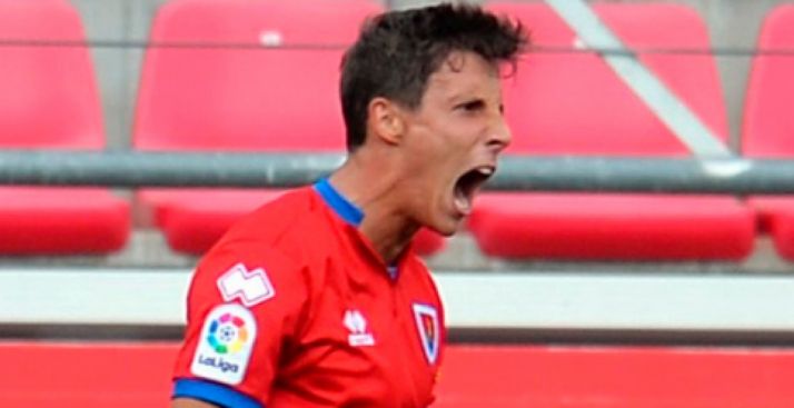 Guillermo, tras anotar el tanto. /CDN