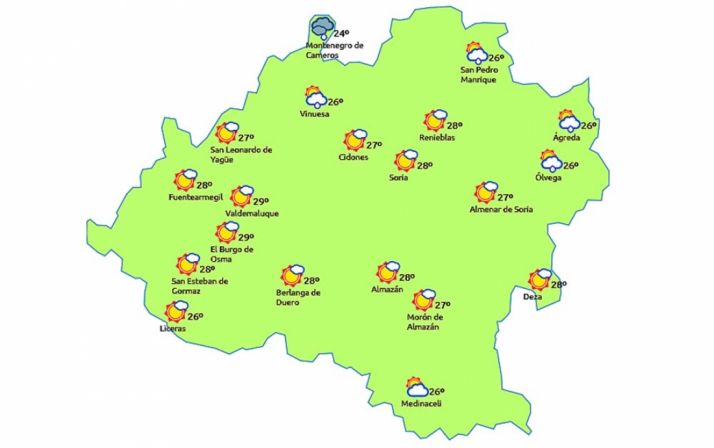 La previsión a las 15:00 en la provincia. /eltiempo.es