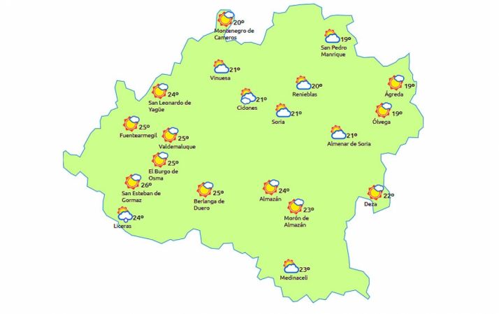 Previsión a las 15:00. /eltiempo.es