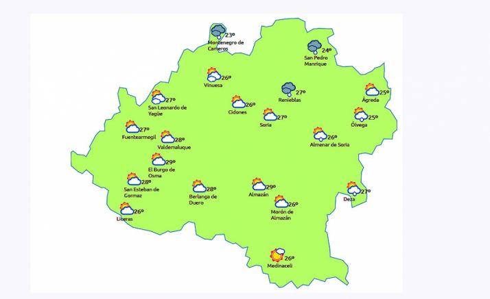 Previsión a las 15:00 horas. /eltiempo.es
