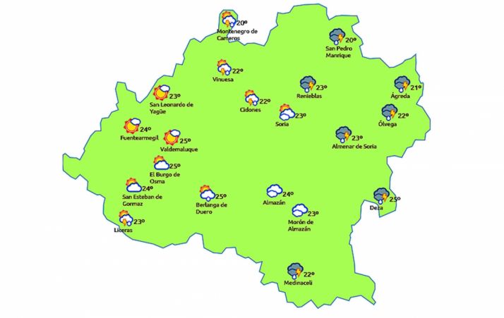 Previsión a las 15:00 horas. /eltiempo.es