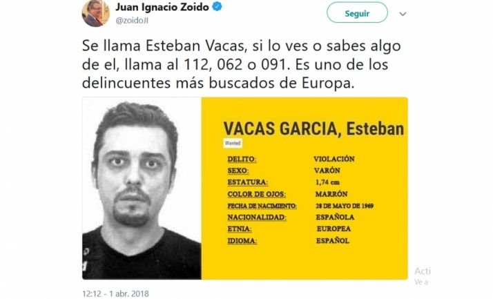 El tweet de abril de 2017 del entonces ministro del Interior. /SN 