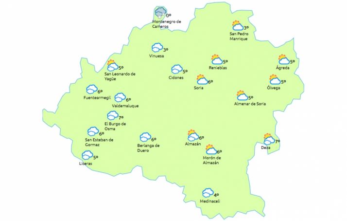 Previsión a las 14:00 horas. /eltiempo.es