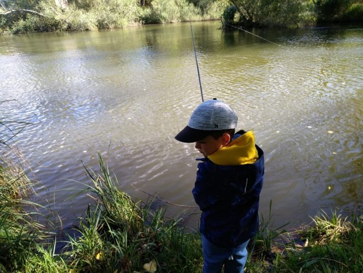 Campano chico durante el Campeonato de Pesca de San Saturio. Campano Soriano