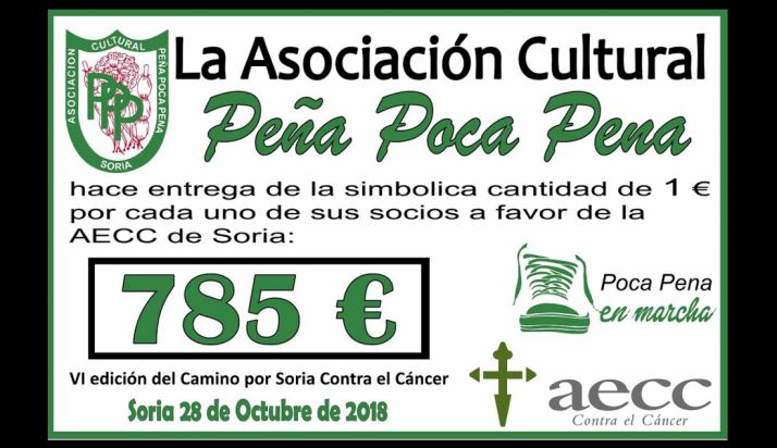 El cheque que entregará la agrupación. 