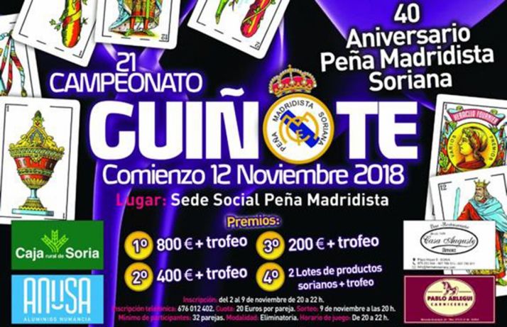 El viernes arrancan las inscripciones para el campeonato de guiñote de la Peña Madridista