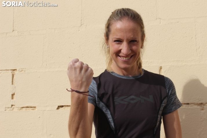 Estela Navascués prepara su temporada de cross en Soria. SN