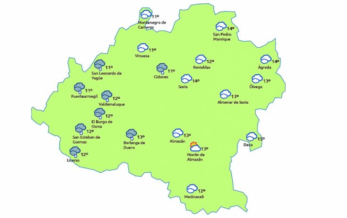Previsión a las 15:00 horas. /eltiempo.es