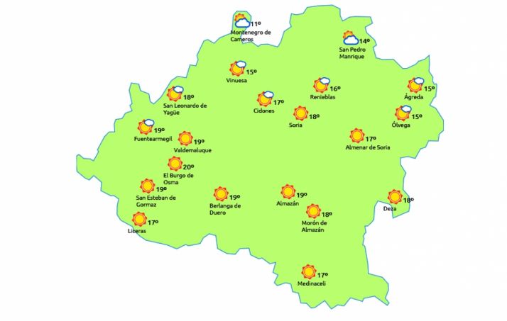 Previsión a las 15:00 horas. /eltiempo.es