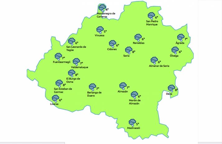 Previsión a las 14:00 horas. /eltiempo.es