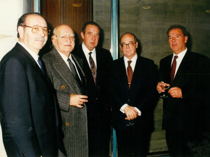 De izq. a dcha: Sebastián Ruiz, Federico de Nárdiz, José Luis Lérida, José Mª Cuevas (Presidente de CEOE) y Antonio Madurga.