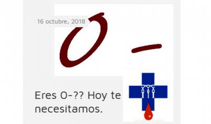 La Hermandad de Donantes llama a donar sangre del 0-