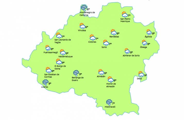 Previsión a las 15:00 horas. /eltiempo.es