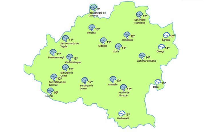 Previsión a las 14:00 horas. /eltiempo.es
