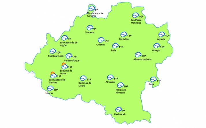 La previsión a las 14:00 horas. /eltiempo.es