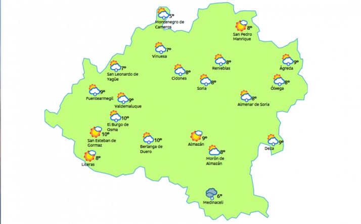 Previsión a las 13:00 horas. /eltiempo.es