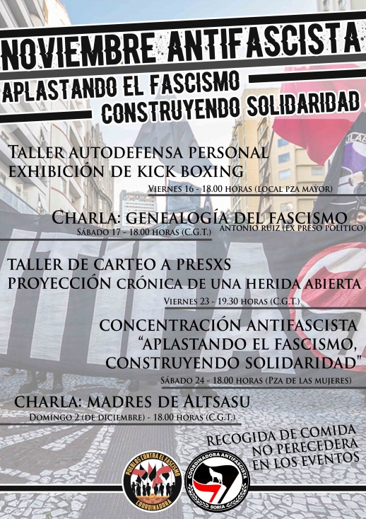 Plataformas antifascistas organizan este mes diversas actividades en Soria 
