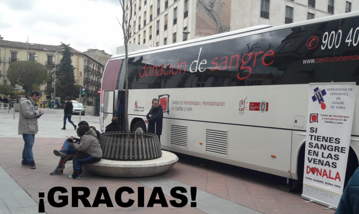 Nuevo récord de donaciones en la Unidad Móvil de la Hermandad de Donantes de Soria