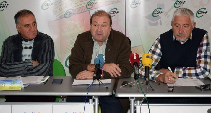 Raúl Castrillo, vicepresidente de Administración Local de CSIF en CyL; Carlos Hernando, presidente del sindicato en CyL y Valentín Martínez, responsable de Seguridad de CSIF CyL.