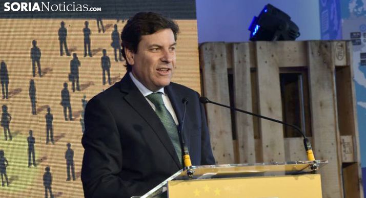 Fernández Carriedo, consejero de Empleo en una visita a Soria. /SN