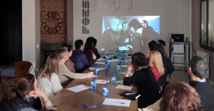 Una imagen de la jornada este viernes en la sede de FOES. 