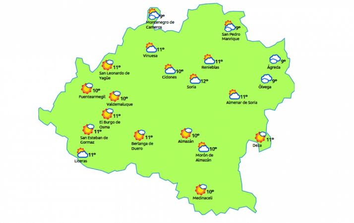 La previsión a las 14:00 horas. /eltiempo.es