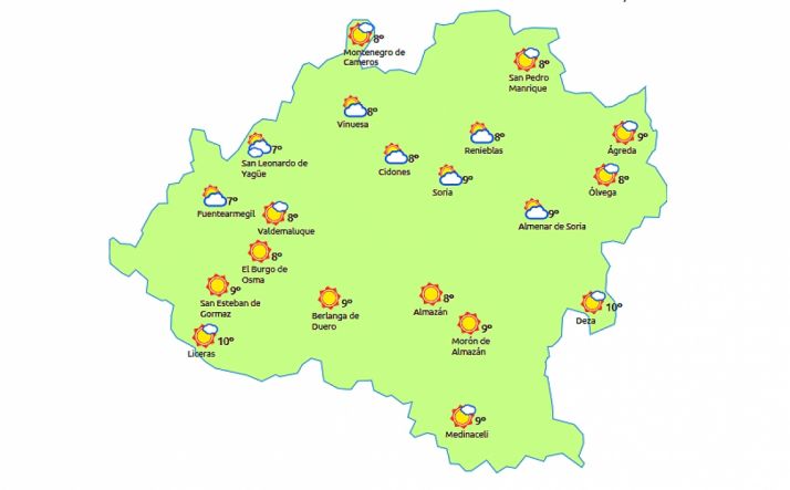 Previsión a las 13:00 horas. /eltiempo.es