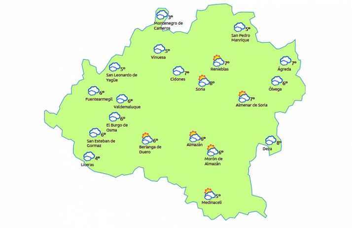 Previsión a las 14:00 horas. /eltiempo.es
