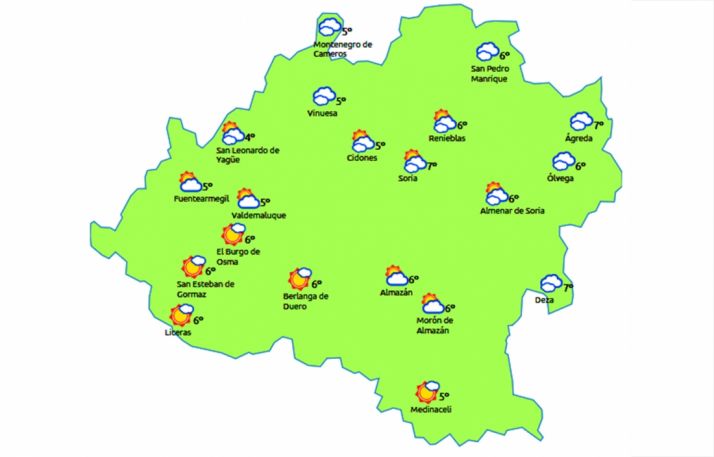 Previsión a las 14:00 horas. /eltiempo.es