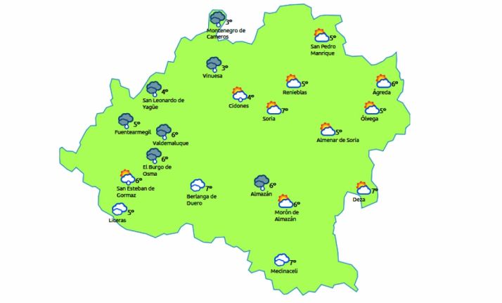 Previsión a las 14:00 horas. /eltiempo.es