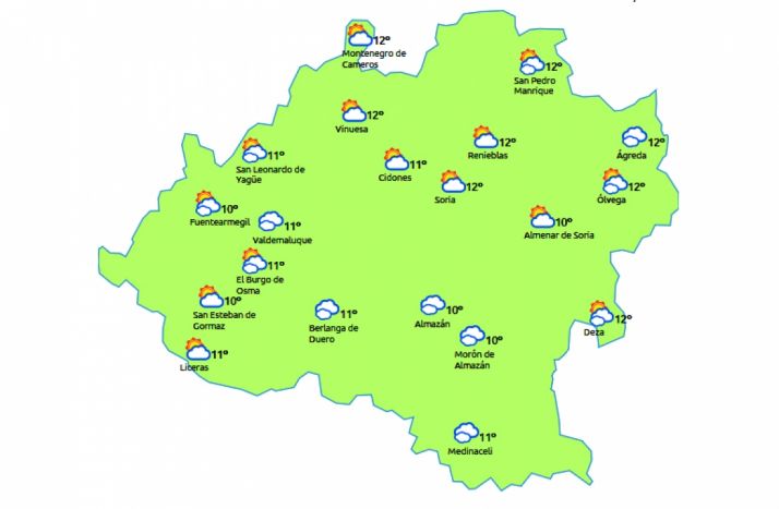Previsión a las 14:00 horas. /eltiempo.es