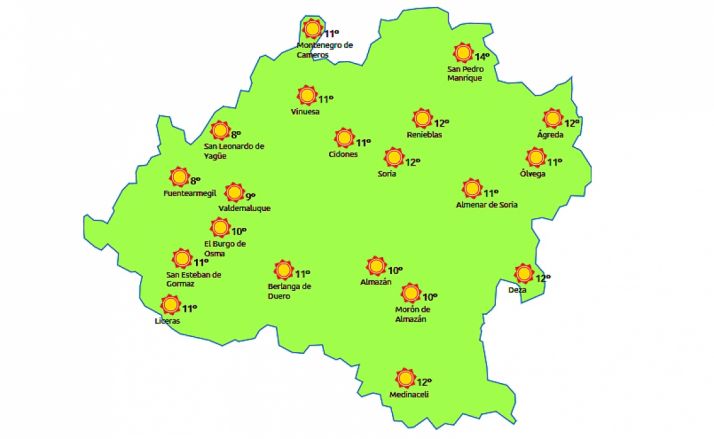 Previsión a las 14:00 horas. /eltiempo.es