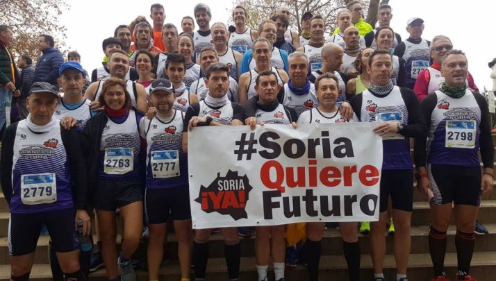 Los sorianos, este domingo en la capital alavesa. /CPC