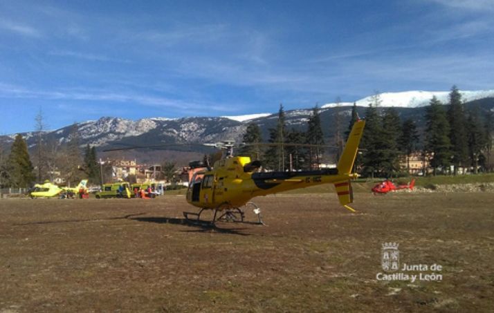 Helicóptero sanitario en Guadarrama. JCyL 