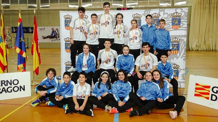 Jugadores del CSB-CS24 en un desplazamiento a Alfajarín. 