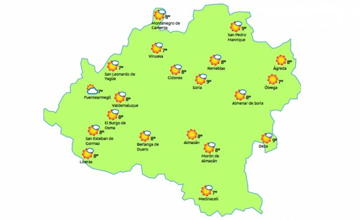 Previsión a las 13:00 horas. /eltiempo.es