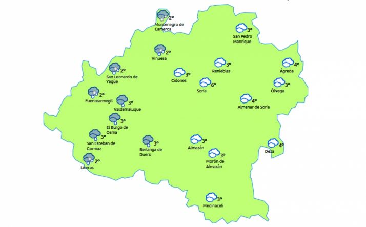 Previsión a las 13:00 horas. /eltiempo.es