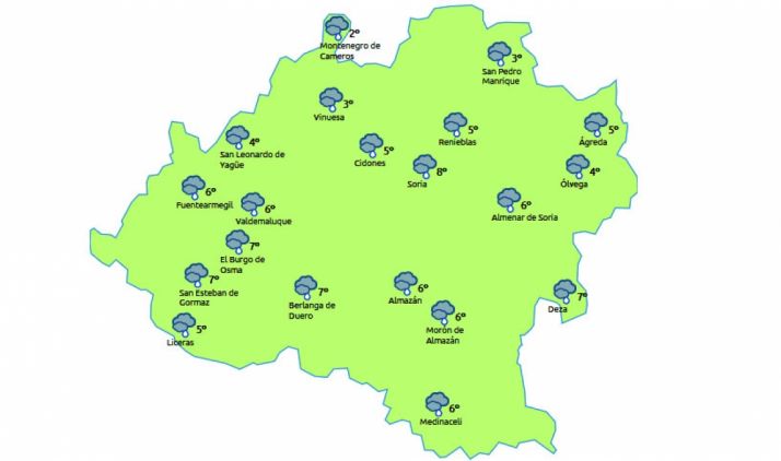 Previsión a las 14:00 horas. /eltiempo.es