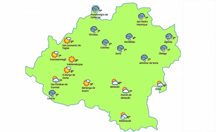 Previsión a las 13:00 horas. /eltiempo.es