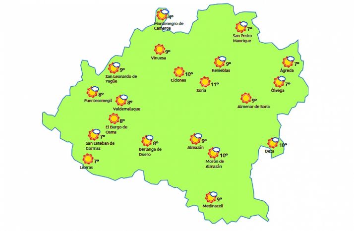 Prevsión para las 15:00 este miércoles. /eltiempo.es
