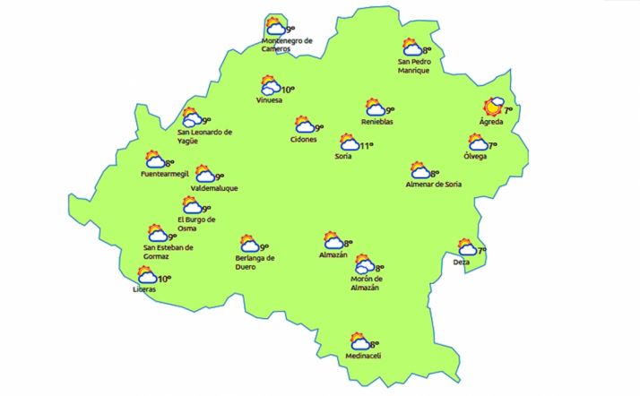 Predicción a las 13:00 horas. /eltiempo.es